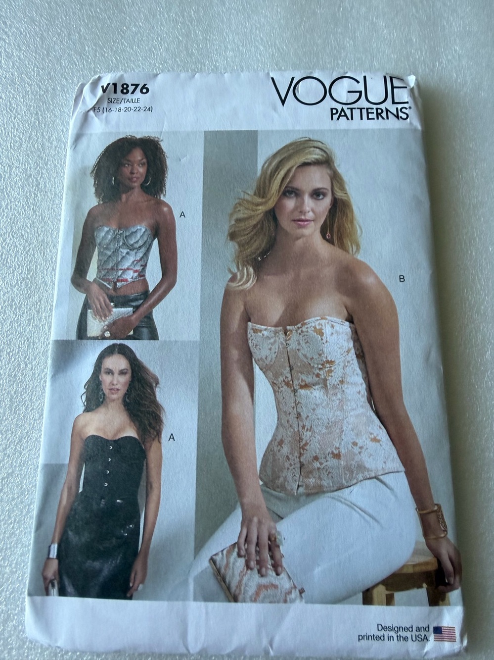 Vogue V1876 Corset Pattern Sizes 8-24 New Uncut